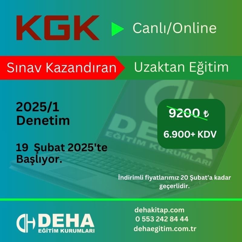 2025/1. Dönem KGK Denetim Sınavına Hazırlık Canlı Ders & Online Uzaktan Eğitim