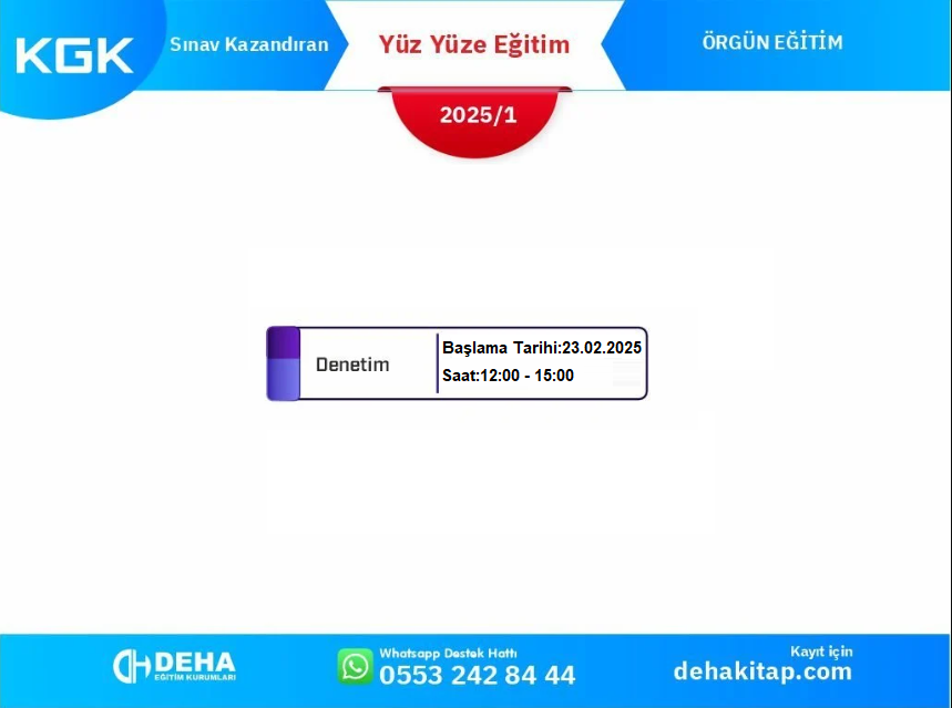 KGK Bağımsız Denetçilik Denetim Örgün Eğitim