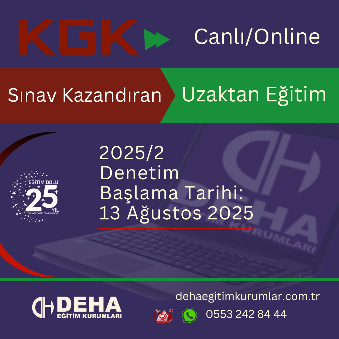 2025/2. Dönem KGK Muhasebe Standartları CANLI+KAMP+VİDEOLU Eğitim (FULL PAKET)