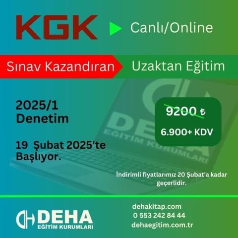 2025/1. Dönem KGK Denetim Sınavına Hazırlık Canlı Ders & Online Uzaktan Eğitim