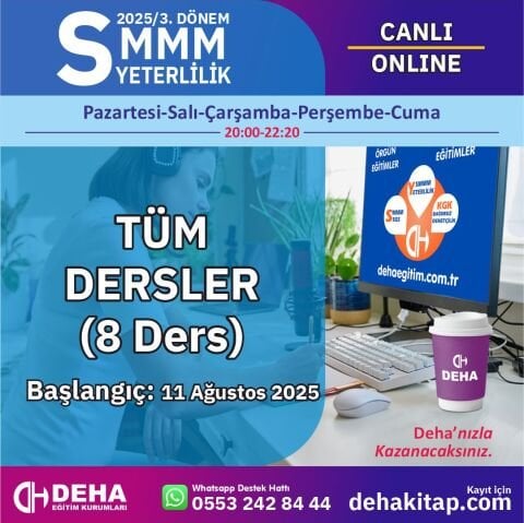 2025 - 3. Dönem SMMM Yeterlilik Sınavına CANLI+KAMP+KAYITTAN Eğitim (FULL PAKET)