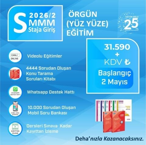 2026-2. Dönem SMMM Staja Giriş Örgün Eğitim