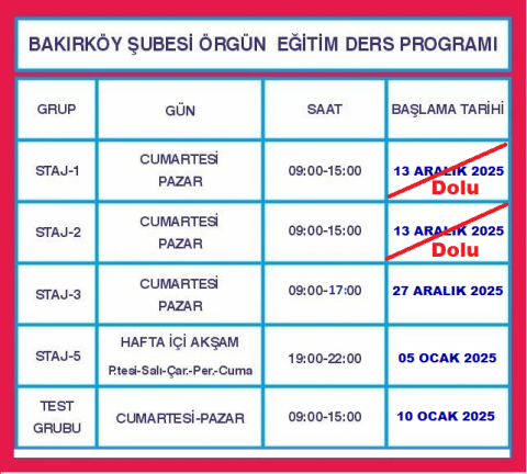 2026-1. Dönem SMMM Staja Giriş Örgün Eğitim