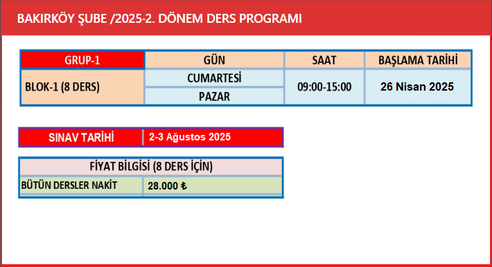 SMMM Yeterlilik Örgün Eğitimler