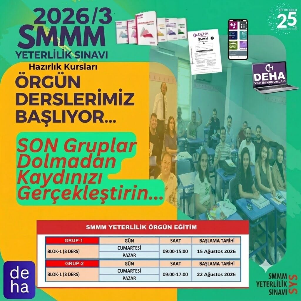 2026-3. Dönem SMMM Yeterlilik Örgün Eğitimler