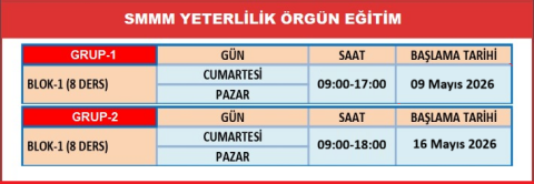 2026-2. Dönem SMMM Yeterlilik Örgün Eğitimler