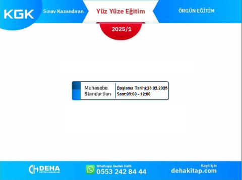 KGK Bağımsız Denetçilik Muhasebe Standartları Örgün Eğitim
