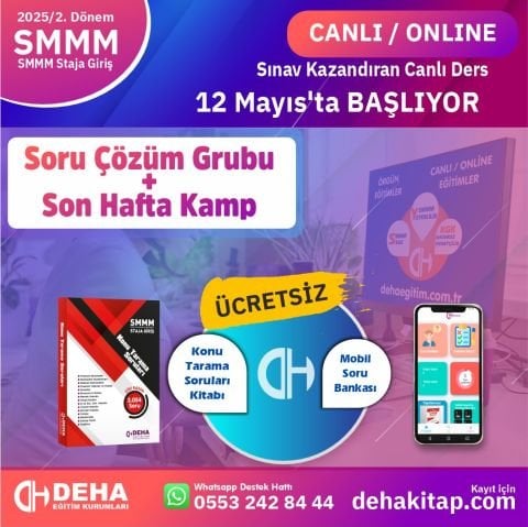 2025/2. Dönem SMMM Staja Giriş Sınavına Hazırlık Soru Çözüm + Kamp+ Videolu Eğitim (FULL PAKET)