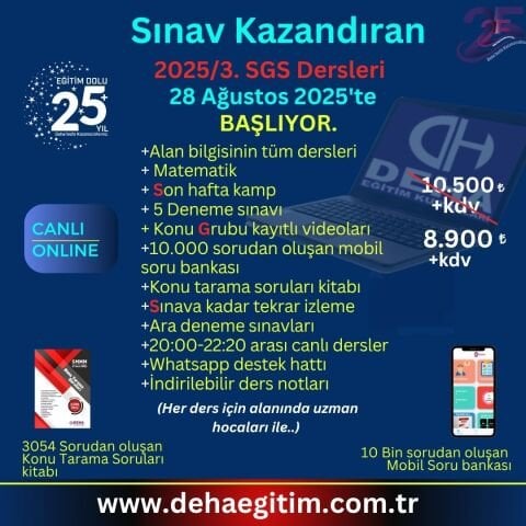 2025/3. Dönem SMMM Staja Giriş Sınavına Hazırlık Canlı + Kamp+ Videolu Eğitim (FULL PAKET)