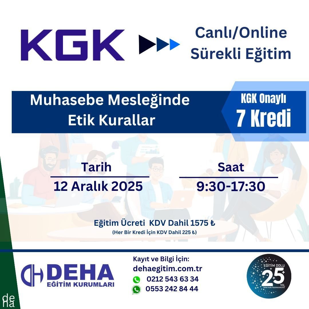 KGK Canlı & Online Sürekli Eğitim - Muhasebe Mesleğinde Etik Kurallar (12.12. 2025)