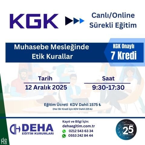 KGK Canlı & Online Sürekli Eğitim - Muhasebe Mesleğinde Etik Kurallar (12.12. 2025)