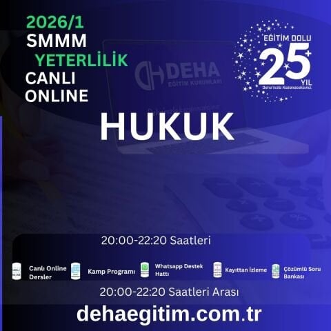 2026 - 1. Dönem SMMM Yeterlilik Hukuk CANLI+KAMP+KAYITTAN Eğitim (FULL PAKET)