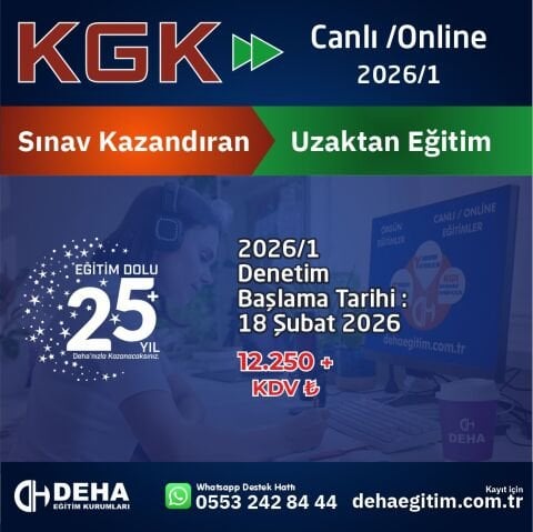 2026/1. Dönem KGK Denetim Sınavına Hazırlık Canlı Online Ders ( Online Uzaktan Eğitim )