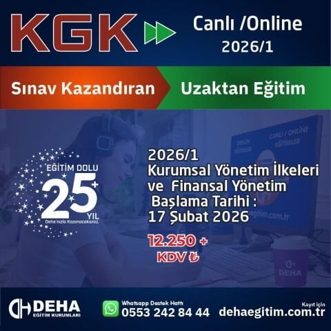 2026/1 Dönem KGK Kurumsal Yönetim CANLI+KAMP+VİDEOLU Eğitim (FULL PAKET)