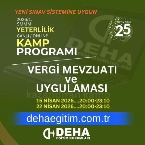 2026 - 1. Dönem SMMM Yeterlilik Sınavına Hazırlık VERGİ HUKUKU Kamp Programı