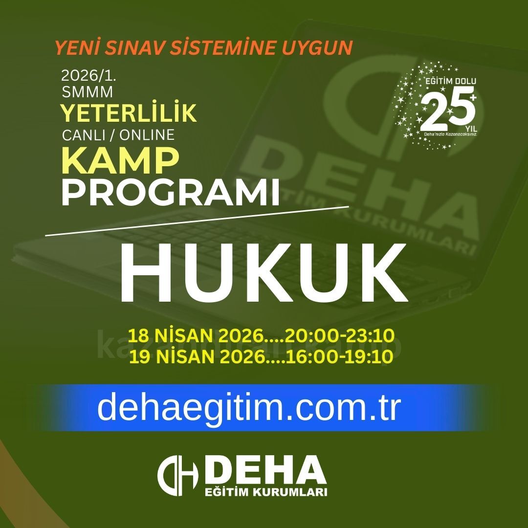 2026 - 1. Dönem SMMM Yeterlilik Sınavına Hazırlık Hukuk KAMP Programı