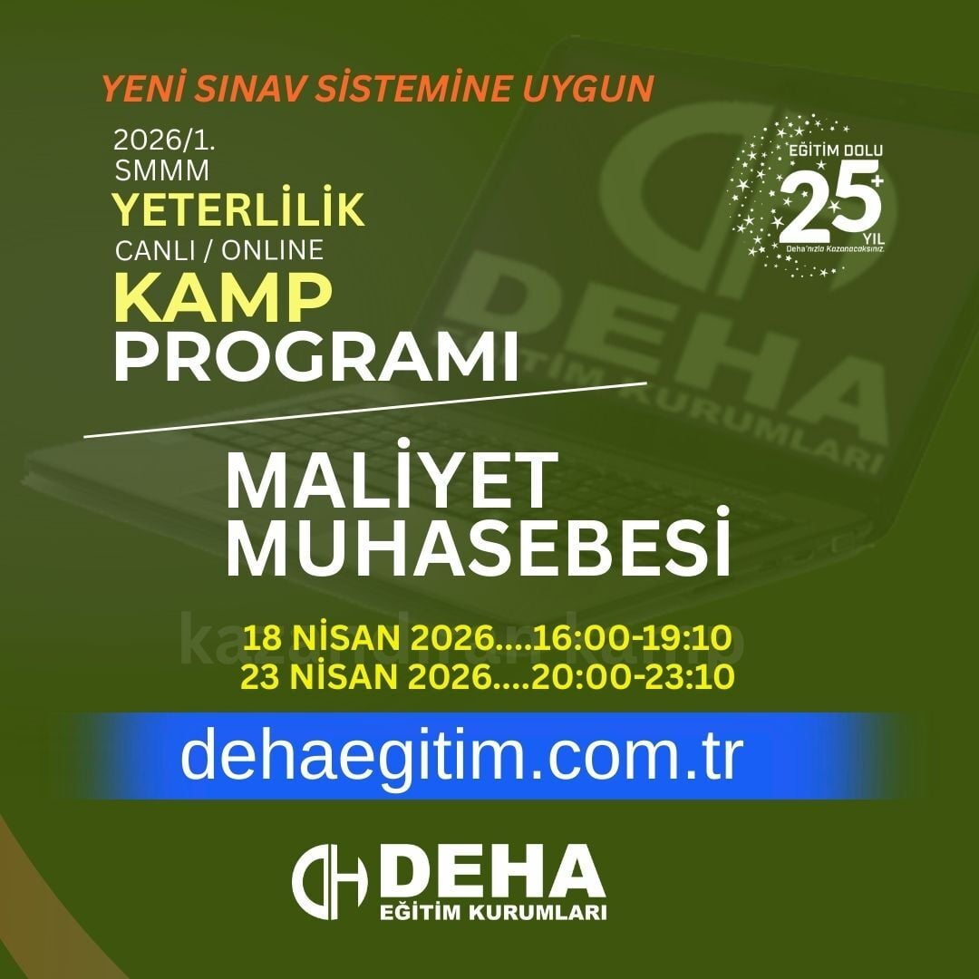 2026 - 1. Dönem SMMM Yeterlilik Sınavına Hazırlık Maliyet Muhasebesi KAMP Programı