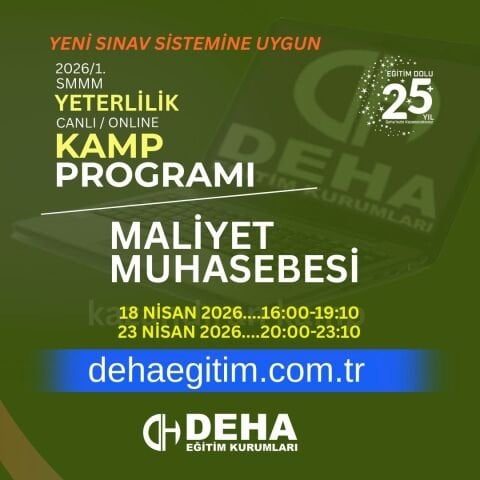 2026 - 1. Dönem SMMM Yeterlilik Sınavına Hazırlık Maliyet Muhasebesi KAMP Programı