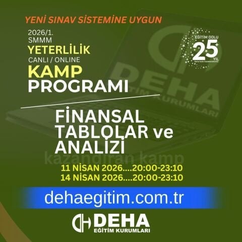 2026 - 1. Dönem SMMM Yeterlilik Sınavına Hazırlık Finansal Tablolar ve Analizi KAMP Programı KAMP Programı