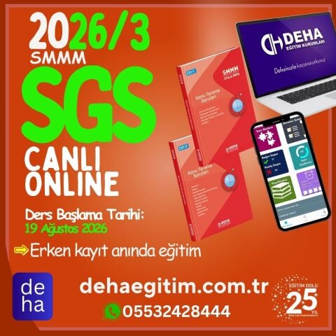 2026/3. Dönem SMMM Staja Giriş Sınavına Hazırlık Canlı + Kamp+ Videolu Eğitim (FULL PAKET)
