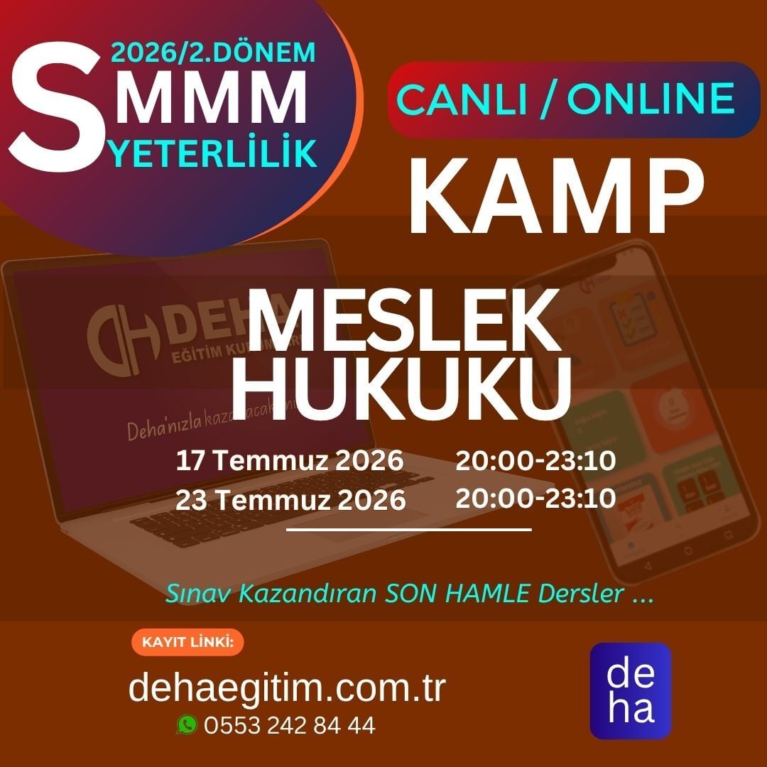 2026 - 2. Dönem SMMM Yeterlilik Sınavına Hazırlık Meslek Hukuku KAMP Programı