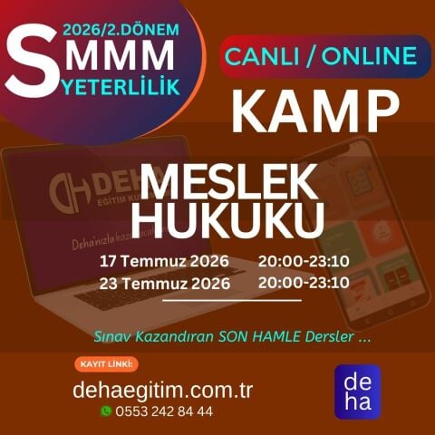 2026 - 2. Dönem SMMM Yeterlilik Sınavına Hazırlık Meslek Hukuku KAMP Programı