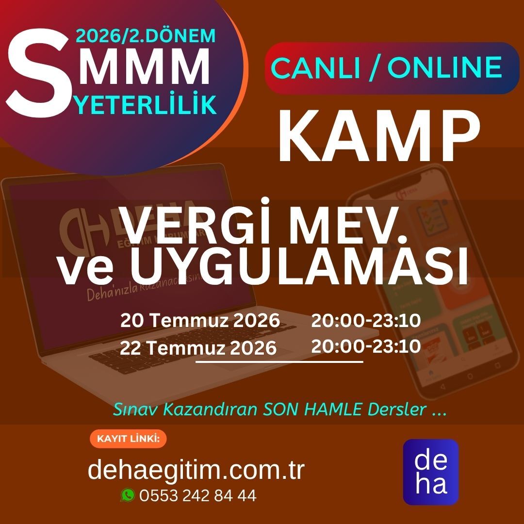 2026 - 2. Dönem SMMM Yeterlilik Sınavına Hazırlık VERGİ HUKUKU Kamp Programı