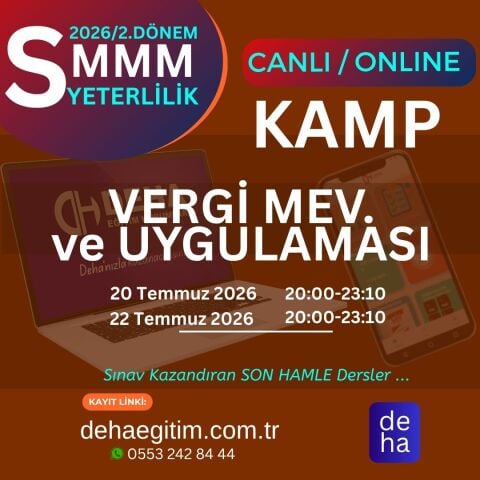 2026 - 2. Dönem SMMM Yeterlilik Sınavına Hazırlık VERGİ HUKUKU Kamp Programı