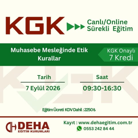 KGK Canlı & Online Sürekli Eğitim - Muhasebe Mesleğinde Etik Kurallar (07.09. 2026)