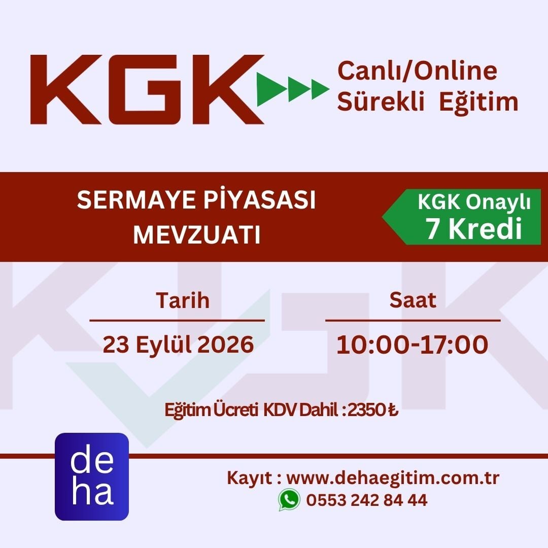 KGK Canlı & Online Sürekli Eğitim-SERMAYE PİYASASI MEVZUATI (23.09.2026)